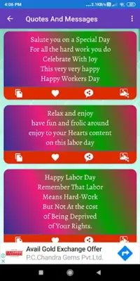 Happy Labor DayGreeting,Photo Frames,GIF,Quotes android App screenshot 3